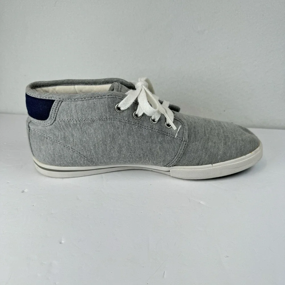 Lacoste Ampthill GRV2 Sneakers Men's 8.5 Gray‎ Canvas Mid Top Shoes Casual Logo